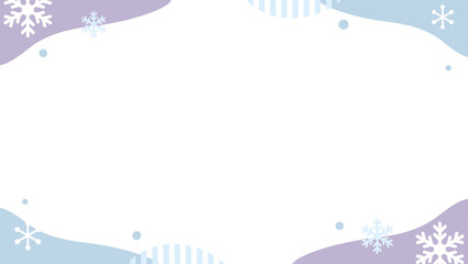 冬カラーの雪の結晶フレーム