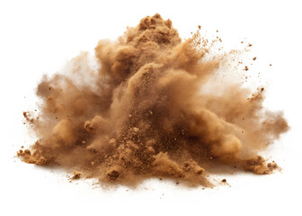  -brown dust sand soil particles cloud isolated on ,PNG. AI Generated