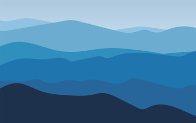 山並みの風景のイラスト