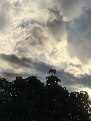 Sunlight breaking through the clouds