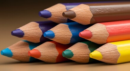 Colorful pencils closeup