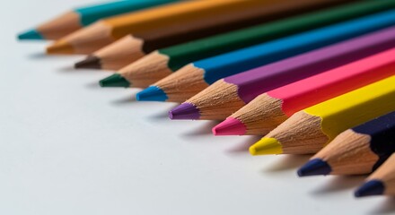 Colorful pencils row