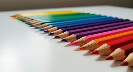 Colorful pencils row