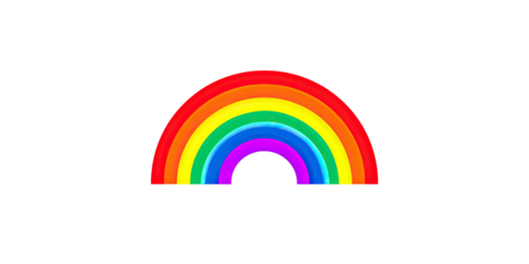 Pixelated rainbow on black background