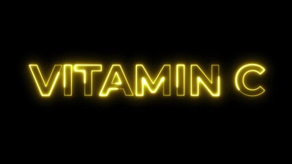 Vitamin C Neon Text Animation - Powered by Adobe