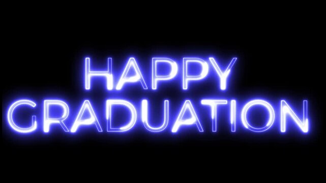 Happy Graduation Neon Text Animation  - Powered by Adobe