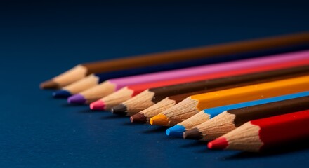 Colorful pencils row