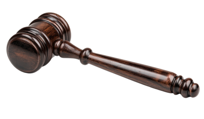 Close-up of a wooden gavel