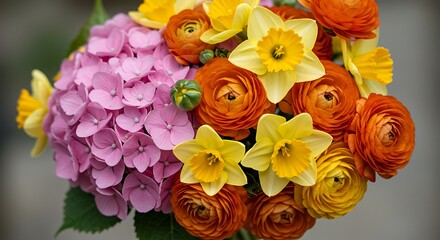 Colorful spring floral arrangement