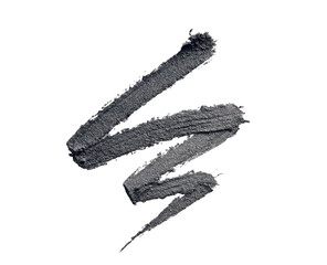 Dark gray cosmetic product smudge on transparent background