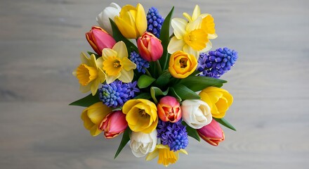 Colorful spring flowers bouquet