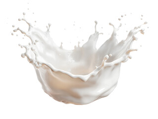  Dynamic splash of fresh white milk isolated on white background