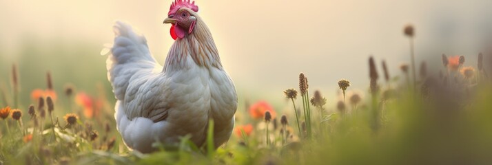 Chicken on the meadow