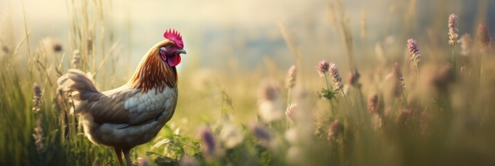 Chicken on the meadow