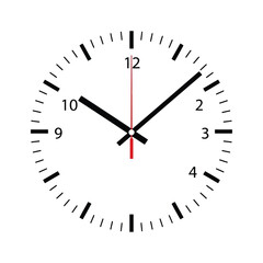 Vector illustration of vintage analog clock showing time