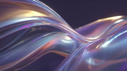 High-resolution 3D scene featuring flowing organic forms, gentle curves, holographic color transitions, and ambient soft illumination in a futuristic sci-fi style,abstract 3d background, holographic ,