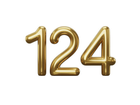 Celebrate with shimmering golden '124' - Perfect for anniversaries, birthdays, or new year countdowns, adding a touch of luxury and elegance to any project