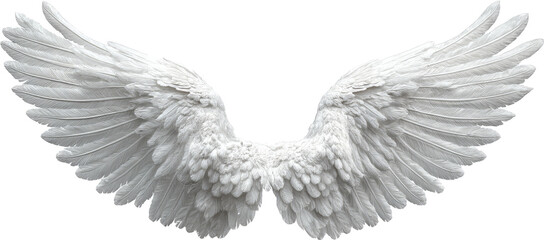 Fototapeta premium Realistic angel wings. White wing isolated. png transparency