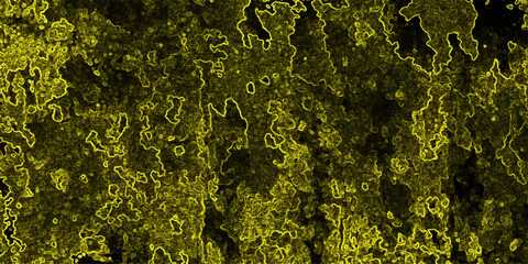 Bright yellow abstract textured background with glowing outlines on dark surface, digital art, grunge effect, organic patterns, energetic design