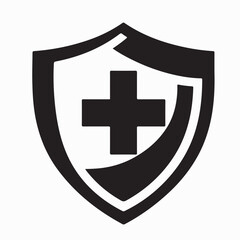 Fototapeta premium Shield Logo for Health and Life Insurance Vector isolated on white background