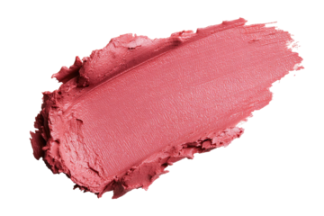 Smudged, light-pink lipstick swatch on transparent background