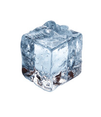 Obraz premium A single, square ice cube (1)