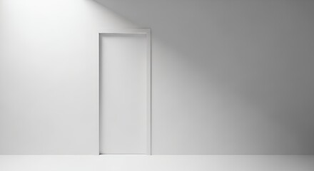 White door frame on wall interior design minimalist architecture entrance home decor