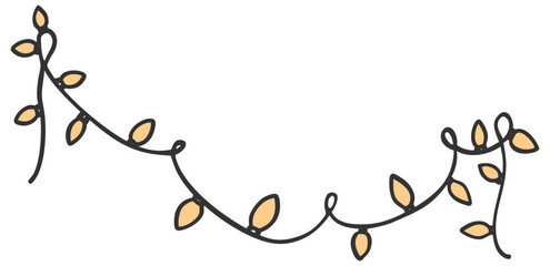 Doodle Illustration of String Lights Decoration