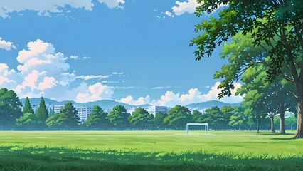 夏の爽やかな草原