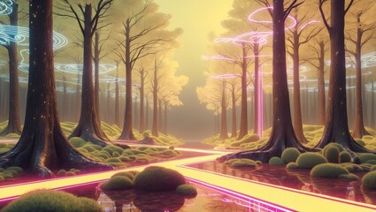 Forest with animation composition - High quality digital art perfect for creative projects