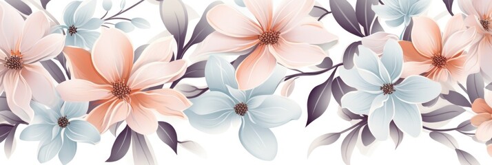 Pattern of flowers on light background