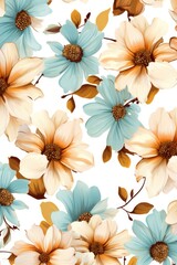 Pattern of flowers on light background