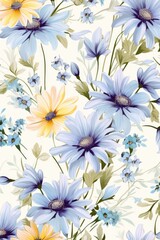 Pattern of flowers on light background