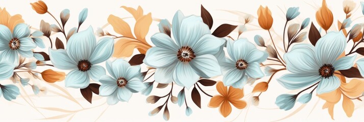 Pattern of flowers on light background