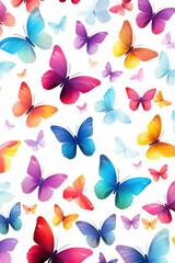 Pattern of colored butterflies