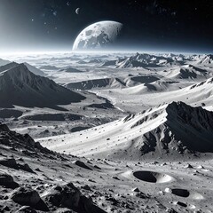 Alien landscape, mountains, valleys