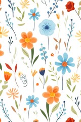 Pattern of flowers on light background