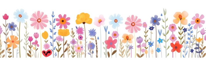 Pattern of flowers on light background