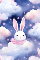 Children's pattern with clouds