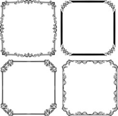  four designs of vintage box-shaped frame ornaments with different carvings
