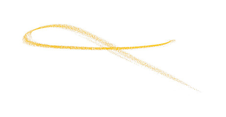 Hand drawn yellow pencil lines, circles, stripes and squiggly lines on a transparent background.