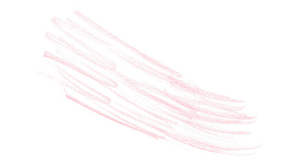 Hand drawn pink pencil lines, circles, stripes and squiggly lines on transparent background.