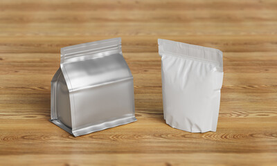 지퍼 달린 알루미늄 호일 포장 목업 Aluminium Foil Package with Zipper Mock up