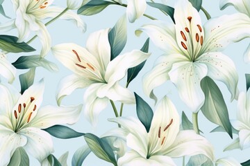 Pattern of flowers on light background