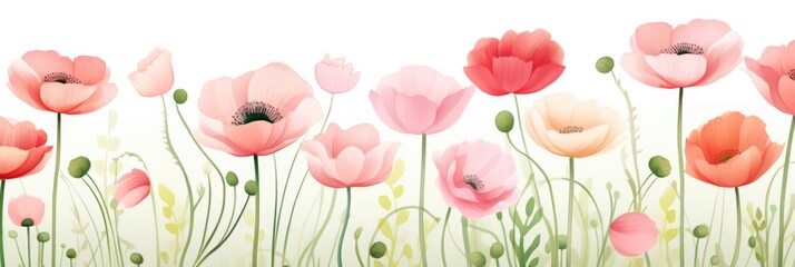 Pattern of flowers on light background