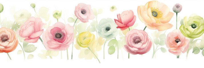 Pattern of flowers on light background