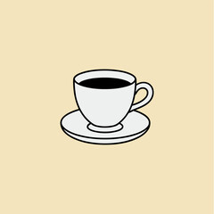 Tea cup icon logo flat vector design