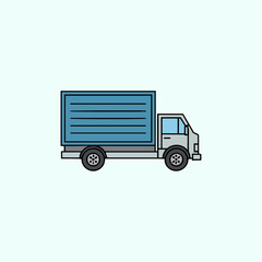 Delivery truck icon logo flat vector design