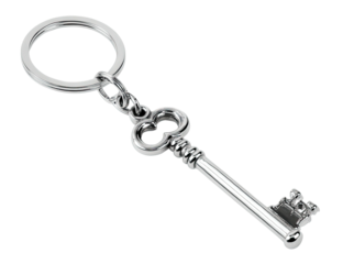 A silver key fob