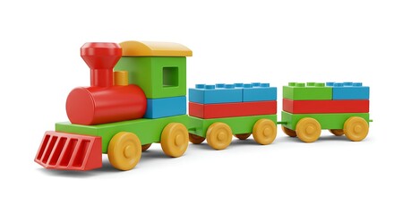 Colorful toy train blocks